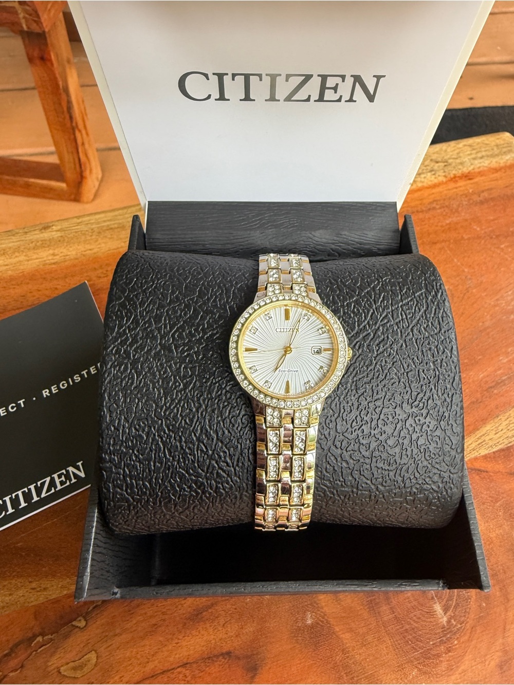 Citizen Women's Two-Tone Gold and Silver Crystal Bracelet Watch